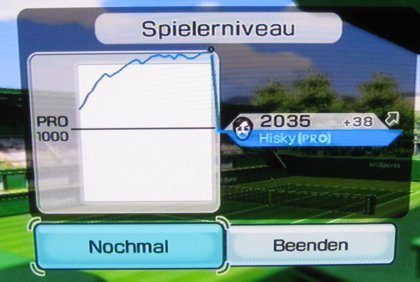 Wii Tennis – über 2000 Punkte